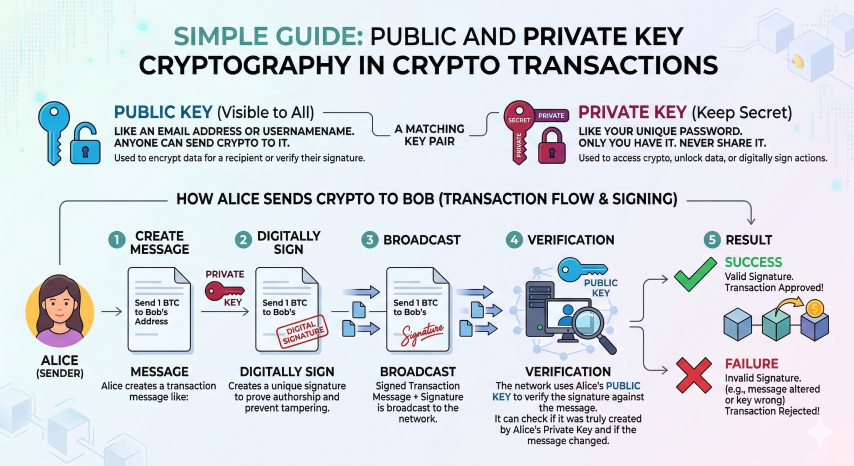 Public and private key cryptography crypto transactions