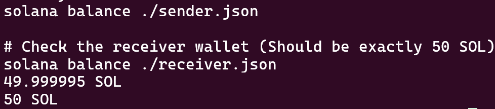 Checking both wallets balances