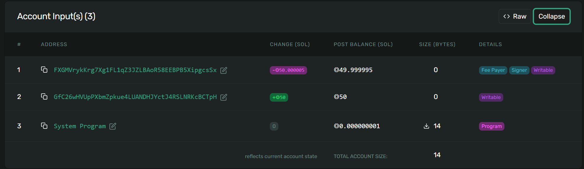 account transactions on solana explorer